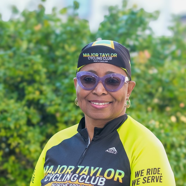 Anjie Blount, founder of the Major Taylor Cycling Club of North Carolina